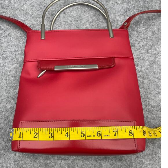 Esprit 1968 Vintage 90s Red Silver Top Handle Crossbody Bag Purse - Picture 7 of 14